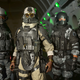 A screenshot shows a group of soldiers in black armor standing together in a plane.